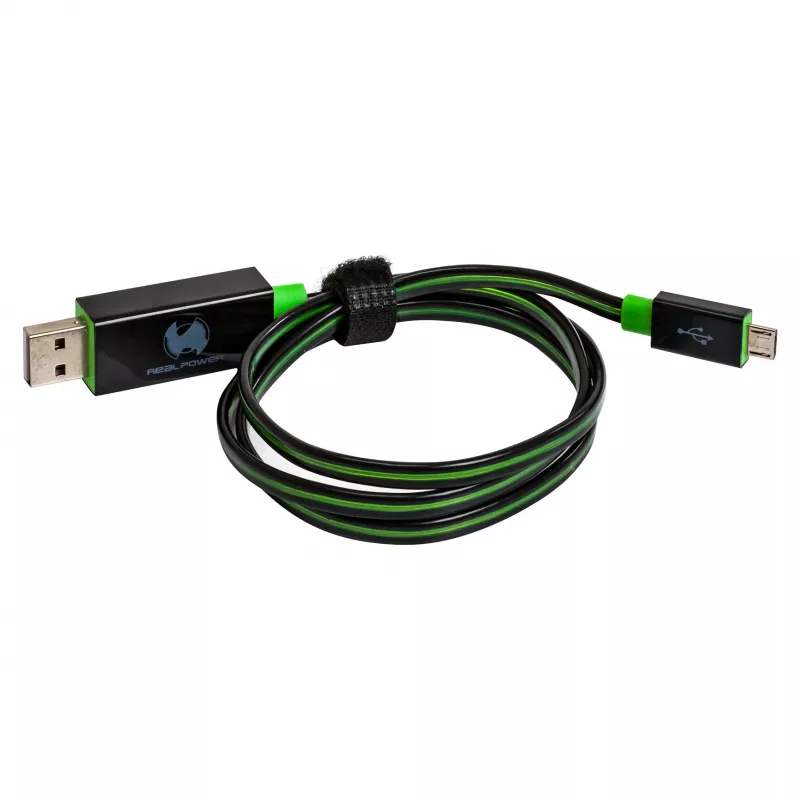 USB laidas RealPower A/Micro-USB B 0,75 m