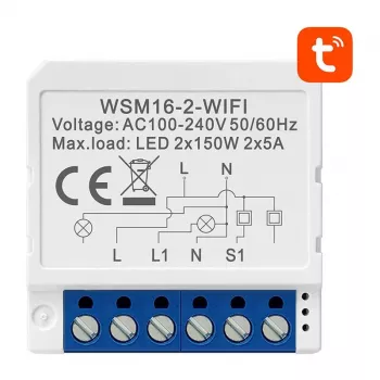 Išmaniojo jungiklio modulis Avatto WSM16-W2 WiFi nuotolinis valdymas, vieno kanalo relė namų automatizavimui