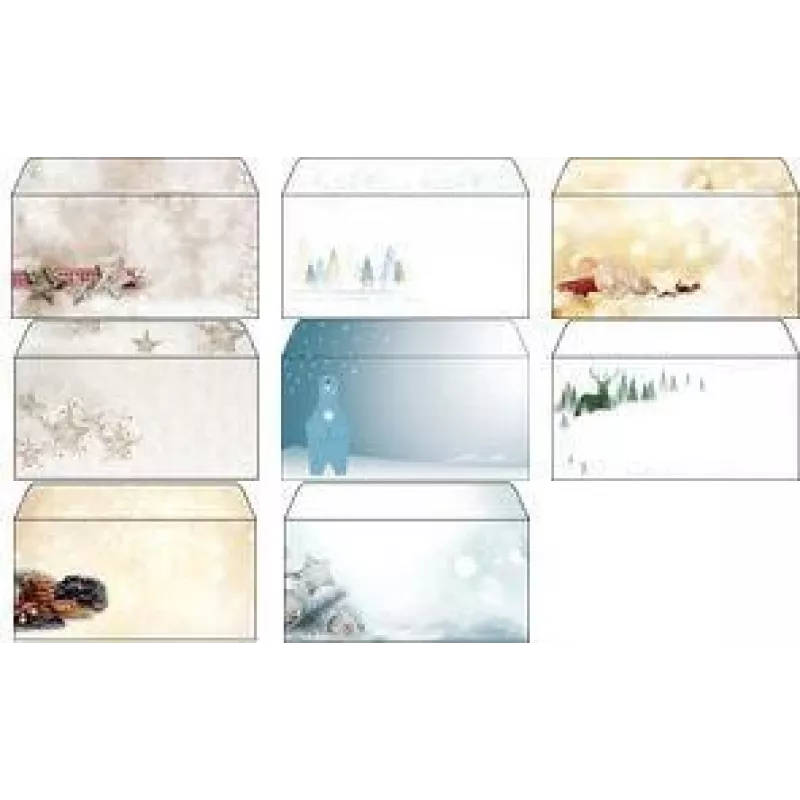 Kalėdiniai vokai Sigel DU450 su kalėdinės žvakės dizainu, DIN ilgio