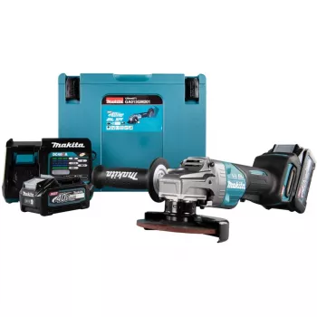 Makita GA013GM201 - kampinis šlifuoklis - belaidis - 125 mm - 2 akumuliatoriai, įkroviklis komplekte - 40 V (GA013GM201)