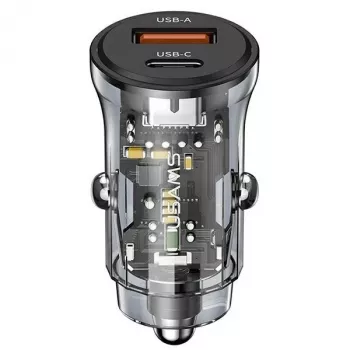 Automobilinis pakrovėjas usams CC164CC01 30W su 1×USB-A ir 1×USB-C greitam įkrovimui