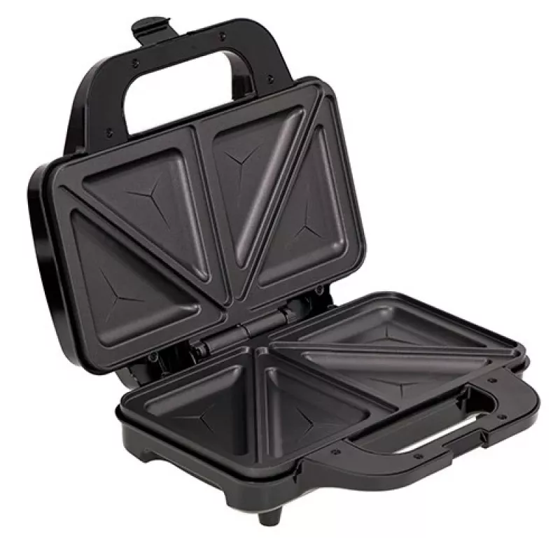 Sumuštinių keptuvė Adler AD 3043, 1300 W, nelimpančios plokštės, 2 sumuštiniams, 285×152 mm kepimo paviršius, juoda