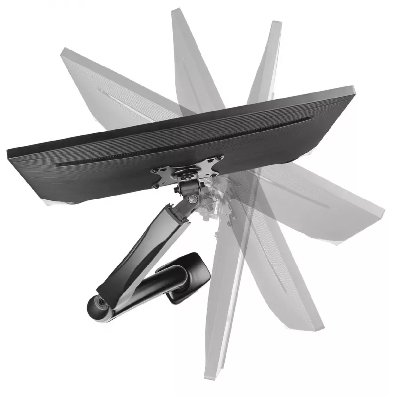 Monitoriaus laikiklis MONTIS MT014 1 ekranui, stalo laikiklis, dujinių spyruoklių aukščio reguliavimas, ekranams iki 81,3 cm (32 col.), maks. apkrova 8 kg, juodas