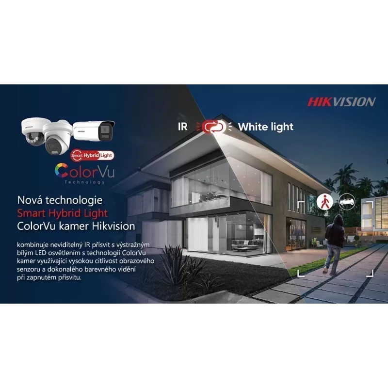 IP apsaugos kamera Hikvision Pro Series ColorVu 8 MP Smart Hybrid Light fiksuota kulkinė DS-2CD2T87G3-LIS2UY/SL 2.8mm, 108.8° H, 30 fps, balta
