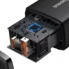 Vidinis USB greitasis įkroviklis Baseus CCXJ-B01 – 2 prievadai (USB-C PD 20W + USB-A QC3.0 18W), 100–240 V, juodas