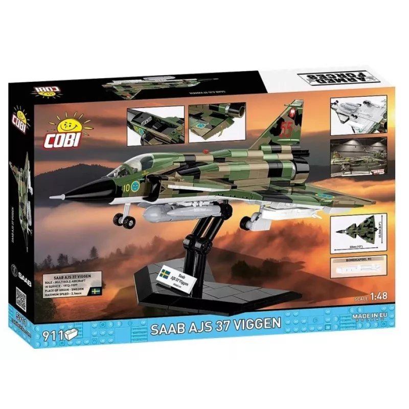 Konstruktorius Cobi Blocks Saab AJS 3 Viggen 911 vnt. modelio rinkinys, 911 dalių