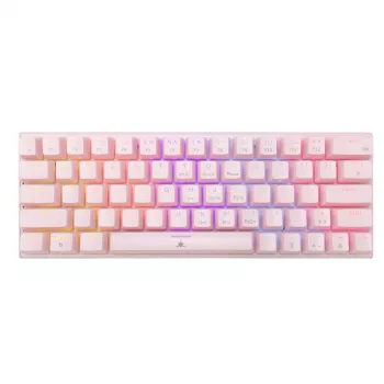Mechaninė žaidimų klaviatūra White Shark Wakizashi GK-002421V2 Pink US-Blue išdėstymas