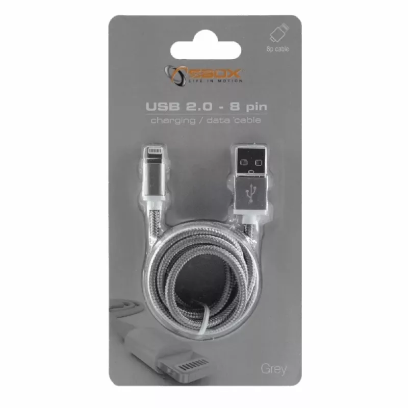 Sbox USB 2.0 8 Pin IPH7-GR pilkas