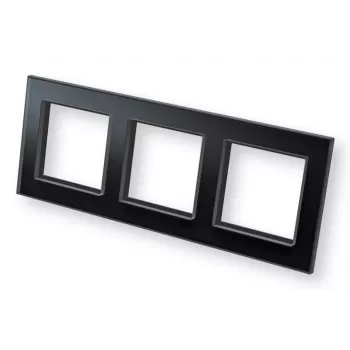 Stiklo rėmelis trigubas Schneider Electric HomeMatic, juodas, 236×88×18 mm