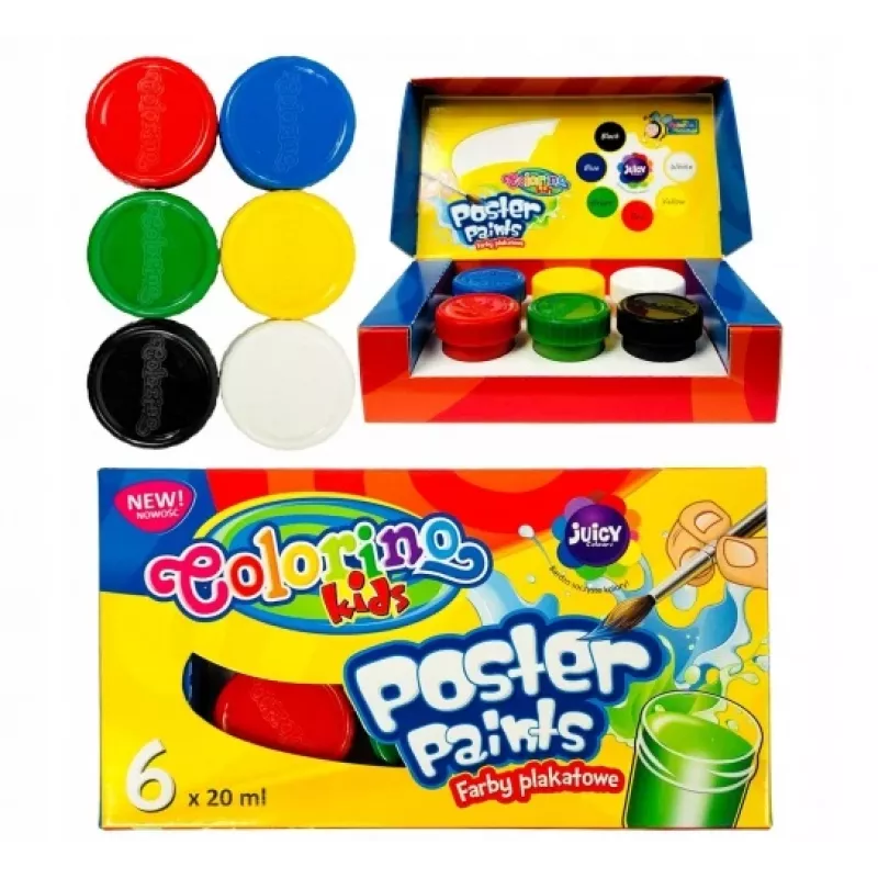 Colorino Kids plakatiniai dažai 6 spalvos 20 ml