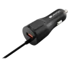 CANYON automobilinis įkroviklis C-033 2.4A/USB-A su integruotu Lightning laidu, juodas