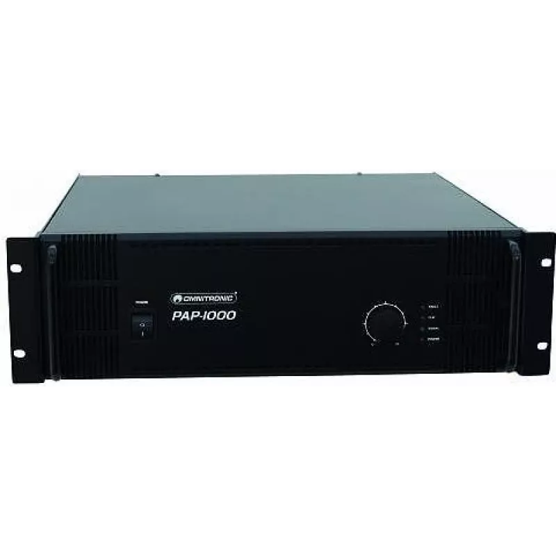 Stiprintuvas Omnitronic PAP-1000 — 1000 W viešosios informavimo sistemos (PA) galios stiprintuvas