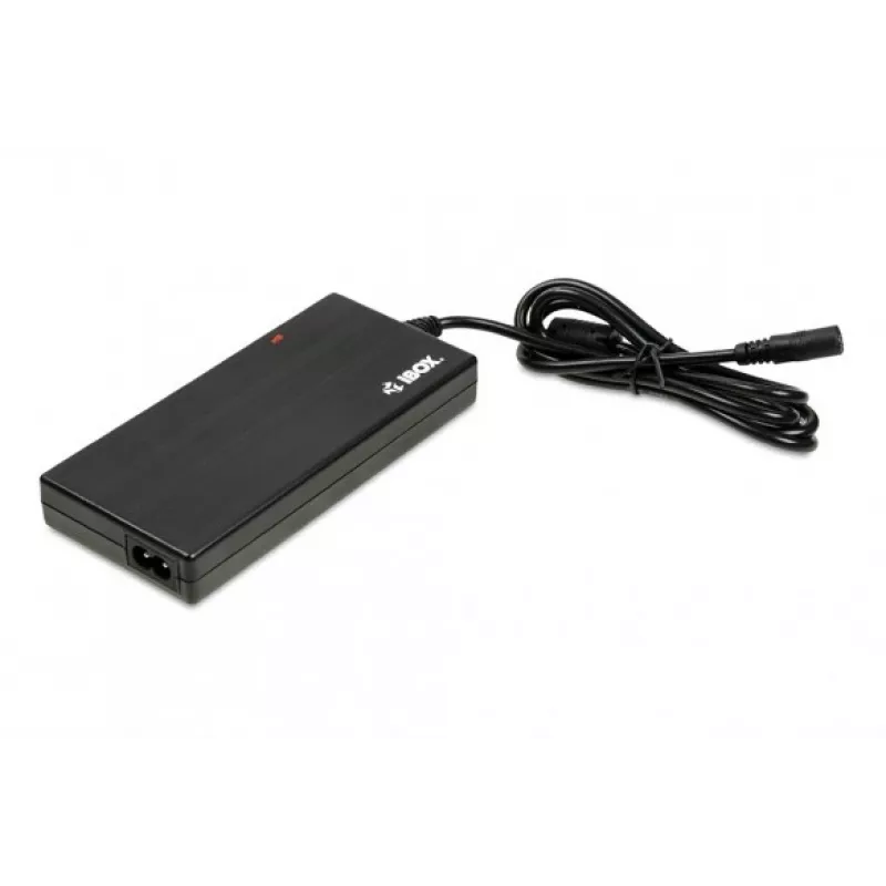 maitinimo adapteris IBOX IUZ90WA 90 W, įėjimas 100–240 V, išėjimas 4,5 A, reguliuojama įtampa, skirtas naudoti patalpoje, juodas