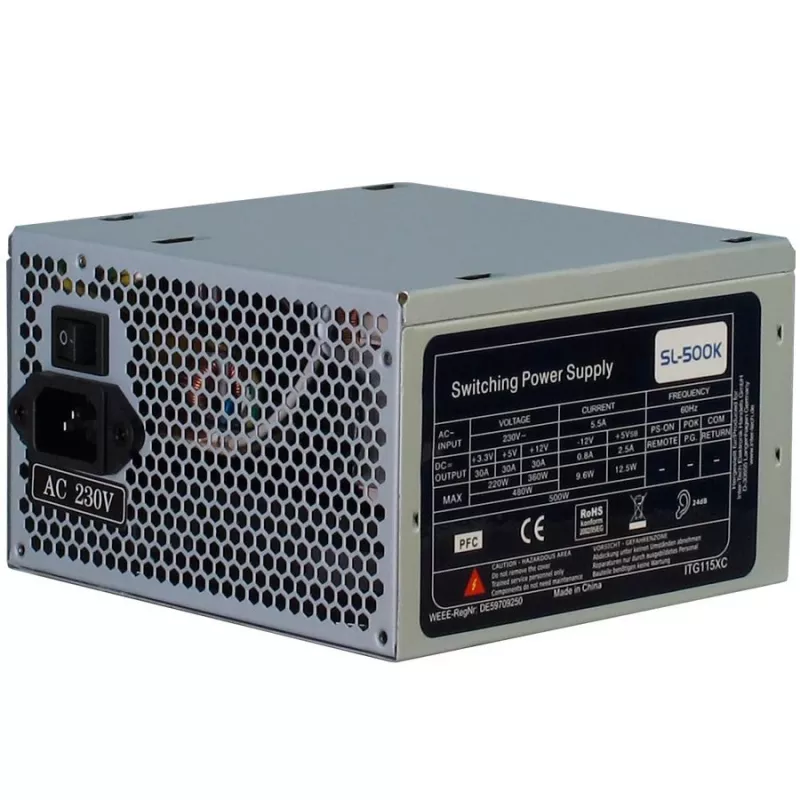 Maitinimo blokas INTER-TECH SL-500K 500W su 120 mm ventiliatoriumi