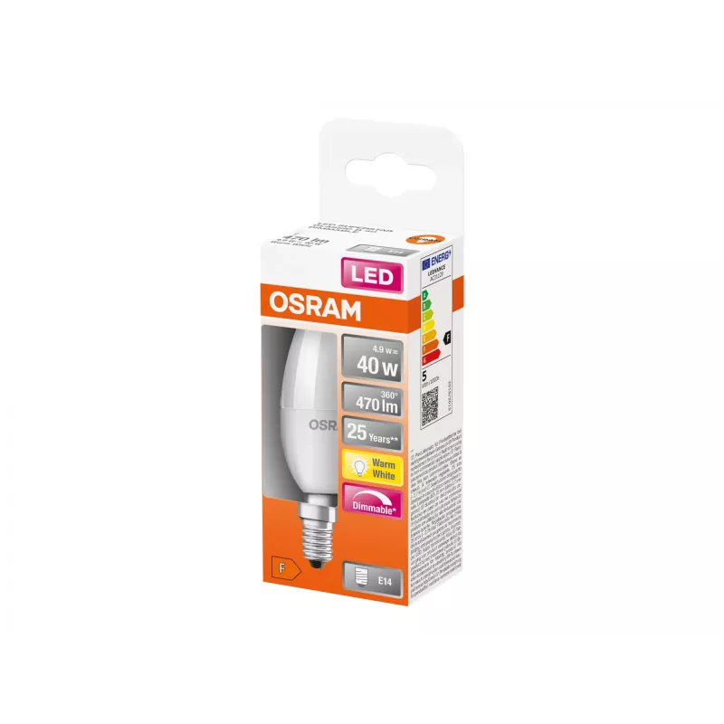LED lemputė Ledvance Parathom Classic E14 4,9 W šilta balta, E14 lizdas