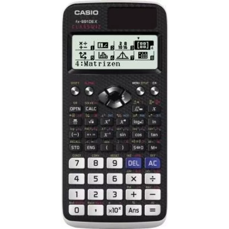 Casio FX-991DE X - Stalinis - Mokslinis skaičiuotuvas - Baterija / Saulės energija - Juoda