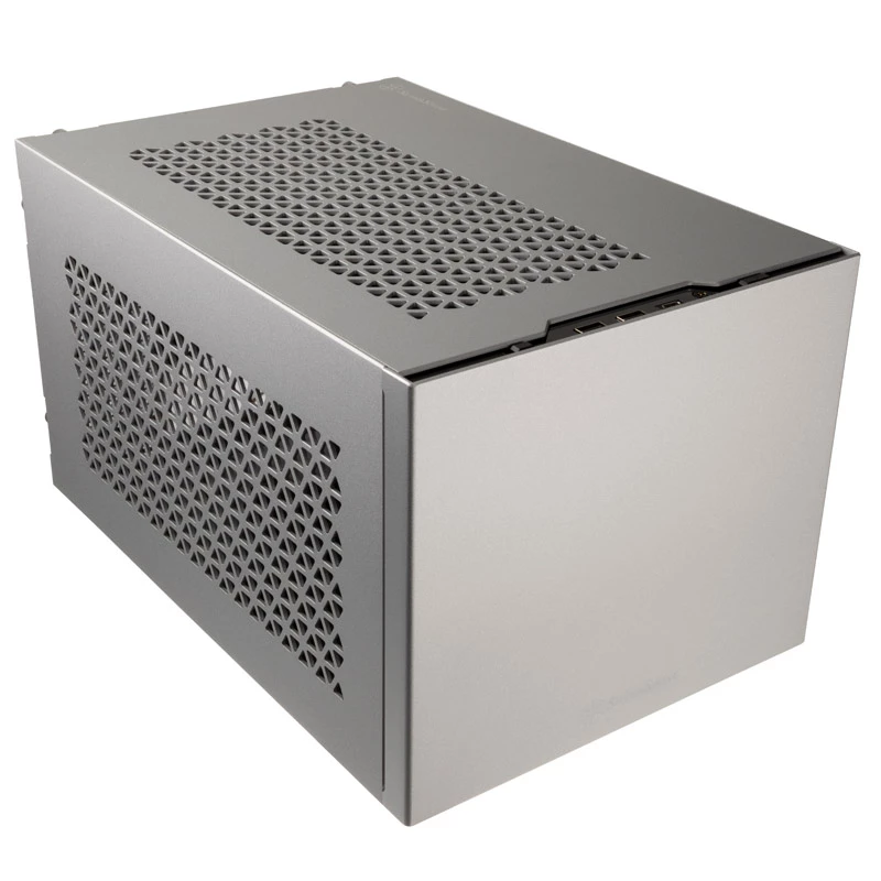 Mini-ITX korpusas SidabrinėSTONE SST-SG15S, sidabrinis aliuminio kompaktinis korpusas