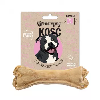 Dog treat bone PAKA ZWIERZAKA M 12 cm, 55 g — tripe additive, be grūdų, hypoallergenic