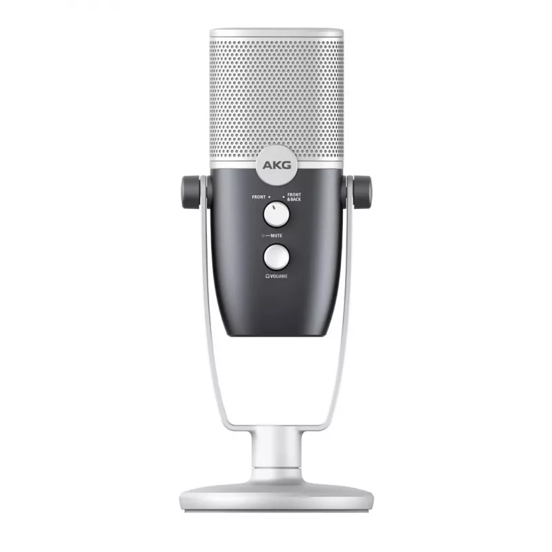 AKG Ara – profesionalus USB kondensatorinis mikrofonas, mėlynos ir sidabrinės spalvos