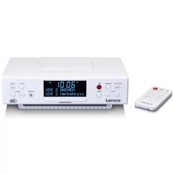 Nešiojamasis CD grotuvas Lenco KCR-190, baltas, su FM radiju ir ausinių lizdu