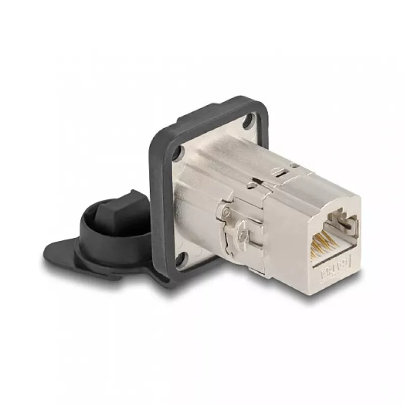 DeLOCK 67061 D tipo RJ45 Cat.6A STP įmontuotas sujungiklis su apsauginiu dangteliu, IP66
