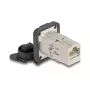DeLOCK 67061 D tipo RJ45 Cat.6A STP įmontuotas sujungiklis su apsauginiu dangteliu, IP66