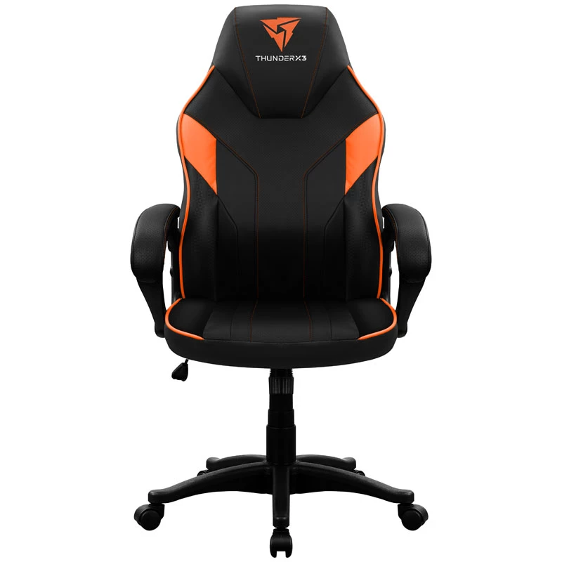 Žaidimų kėdė Thunder X3 EC1 juoda oranžinė — ergonomiškas dizainas, reguliuojamas aukštis