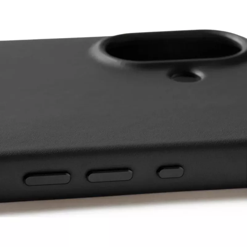 Mujjo Full Leather Case MagSafe dėklas, skirtas iPhone 17, juodas