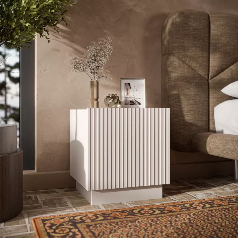 Naktinių staliukų rinkinys Cama meble LIVERTI 2 vnt., 45×42×47 cm, kašmyro spalvos, MDF ir medžio drožlių plokštė