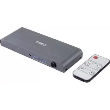 SpeaKa Professional SP-HSW-250 5 prievadų HDMI jungiklis, Ultra HD palaikymas 3840 x 2160 pikselių (SP-9097444)