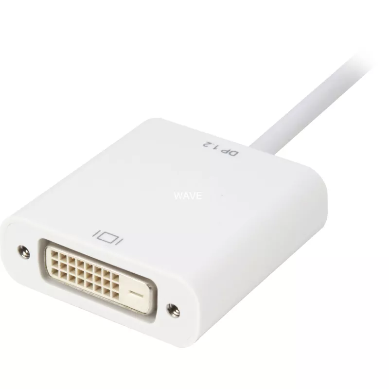 Sharkoon DisplayPort į DVI adapterio kabelis 0,15 m baltas — DisplayPort 1.2 į DVI
