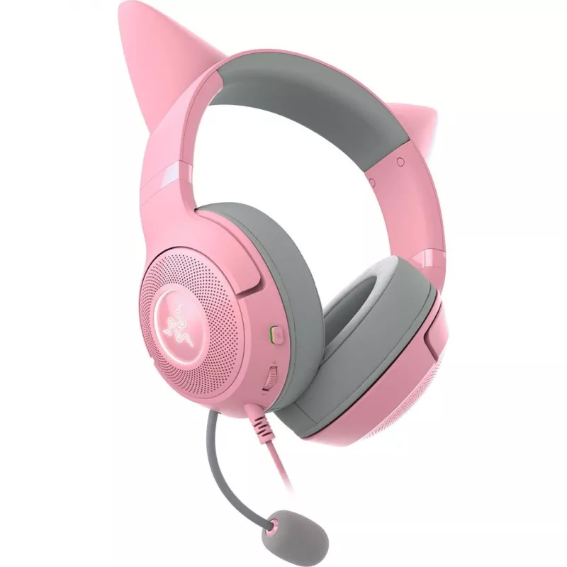 Laidinės ant ausies dedamos ausinės Razer RZ04-04730200-R3M1 — cirkumaurinės, 1,3 m laidas, 353 g, rožinė