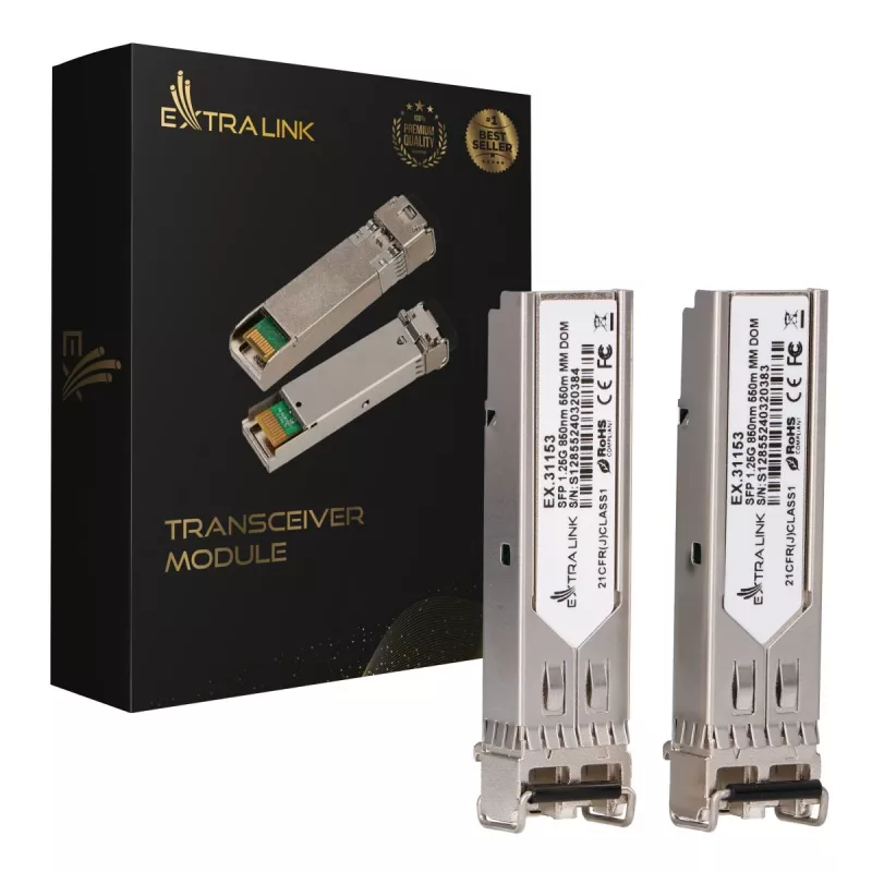 SFP modulis Extralink 1.25Gbps LC/UPC 850nm 550m multimodinis (2 vnt. pakuotėje)