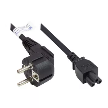 Netzkabel Schutzkontakt-Stecker Typ E+F (CEE 7/7, gewinkelt) an C5 (gerade) für Notebook, schwarz, 0,75 mm², 5 m, Good Connections® (P0105-S050)