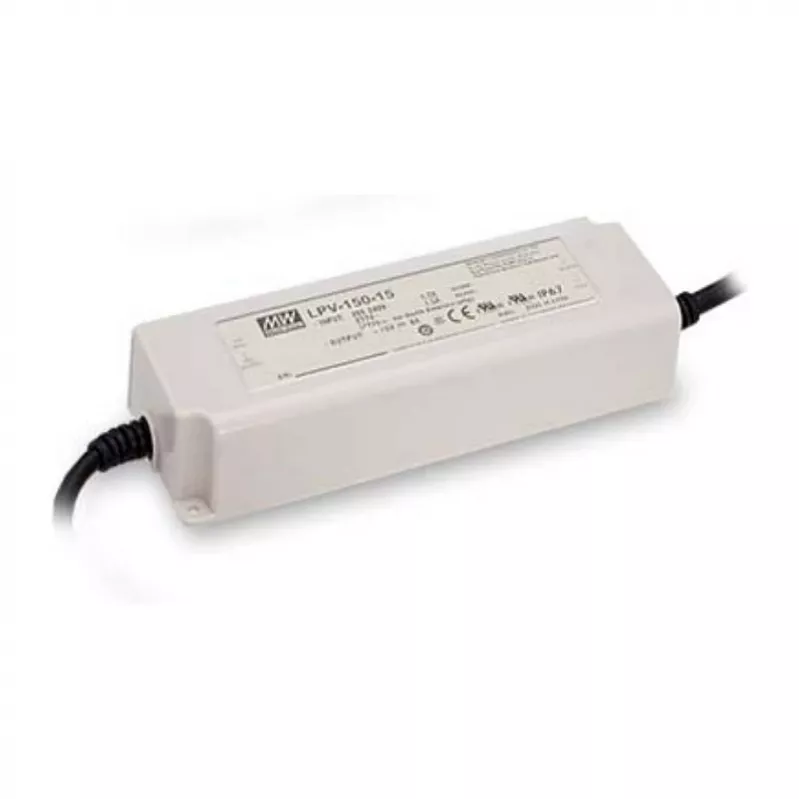 LED tvarkyklė Synergy21 MEAN WELL LPV-150-24, 24V DC, 151.2W, AC 180–305V, 47–63Hz, 63×191×37.5 mm