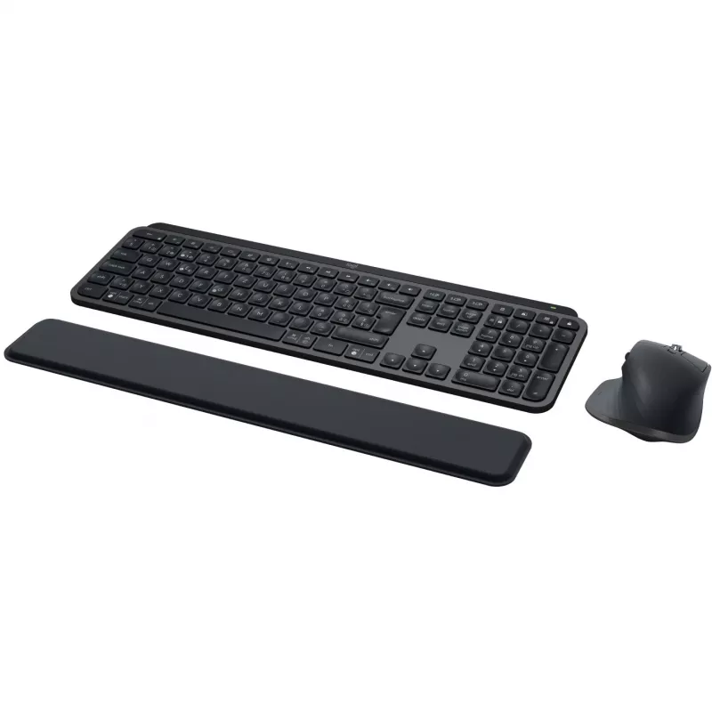 „Logitech MX Keys S Combo“ klaviatūra, pelė įskaičiuota, biuro, RF belaidė + „Bluetooth“, QWERTZ, šveicariška, grafito