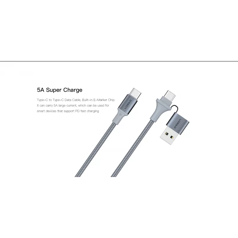 USB Type-C 2-in-1 laidas Orsen S8, 5A, 1,5 m (greitas įkrovimas / duomenys)