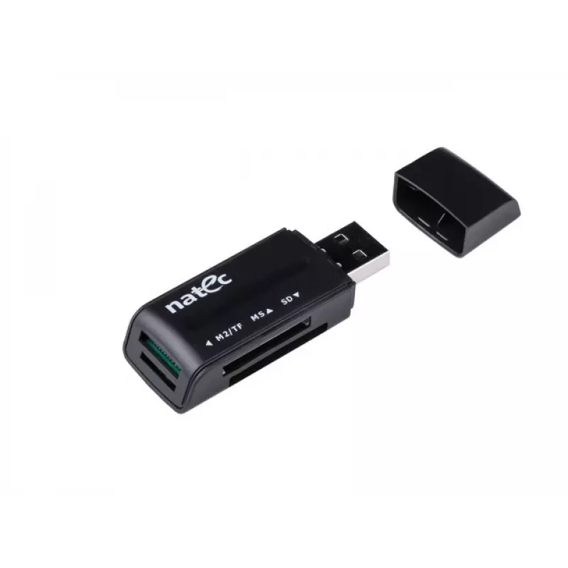 Natec MINI ANT 3 USB 2.0 Card Reader (SD, SDHC, MMC, M2, microSD), Juoda (NCZ-0560)