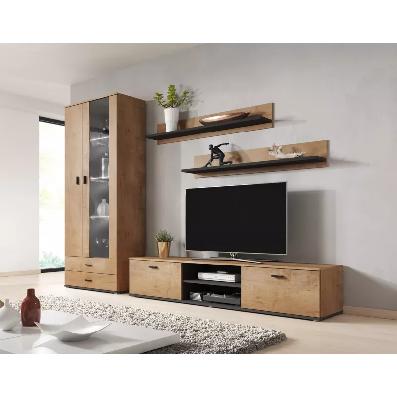 Cama set of two shelves 125cm SOHO lefkas oak/Juoda