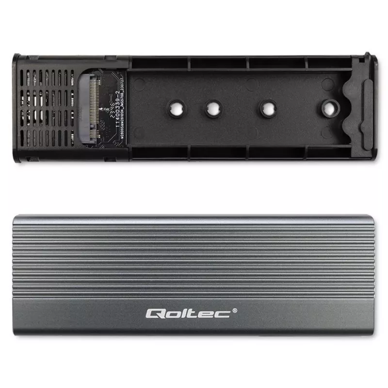 Qoltec korpusas SSD M.2 diskui, SATA, NGFF, USB-C