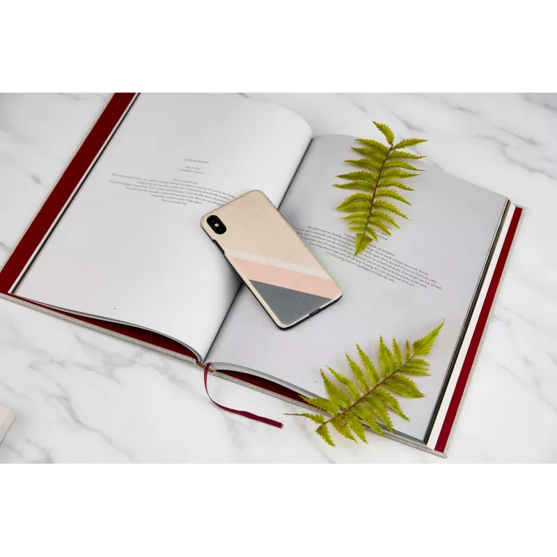man and wood išmaniojo telefono dėklas, skirtas iPhone XS Max — rožinis kostiumas, juodas
