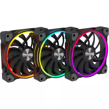 ALPENFÖHN Wing Boost 3 120 mm ARGB korpuso ventiliatoriai, 3 vnt. rinkinys, juodi