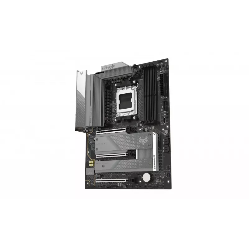 Pagrindinė plokštė Sapphire NITRO+ B850A WIFI 7 AMD B850 lizdas AM5 micro ATX, DDR5, 4 DIMM, 256 GB, Wi‑Fi 7, 2,5GbE