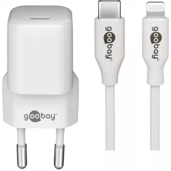 Apple Lightning / USB-C PD įkrovimo rinkinys 30 W, įkroviklis baltas, 1 m laidas, PD