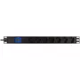 Maitinimo skirstymo įrenginys PowerWalker 10133010 PDU 1U juodas, F tipo lizdai, C20 jungtis, 16 A, 3500 W, 2 m laidas