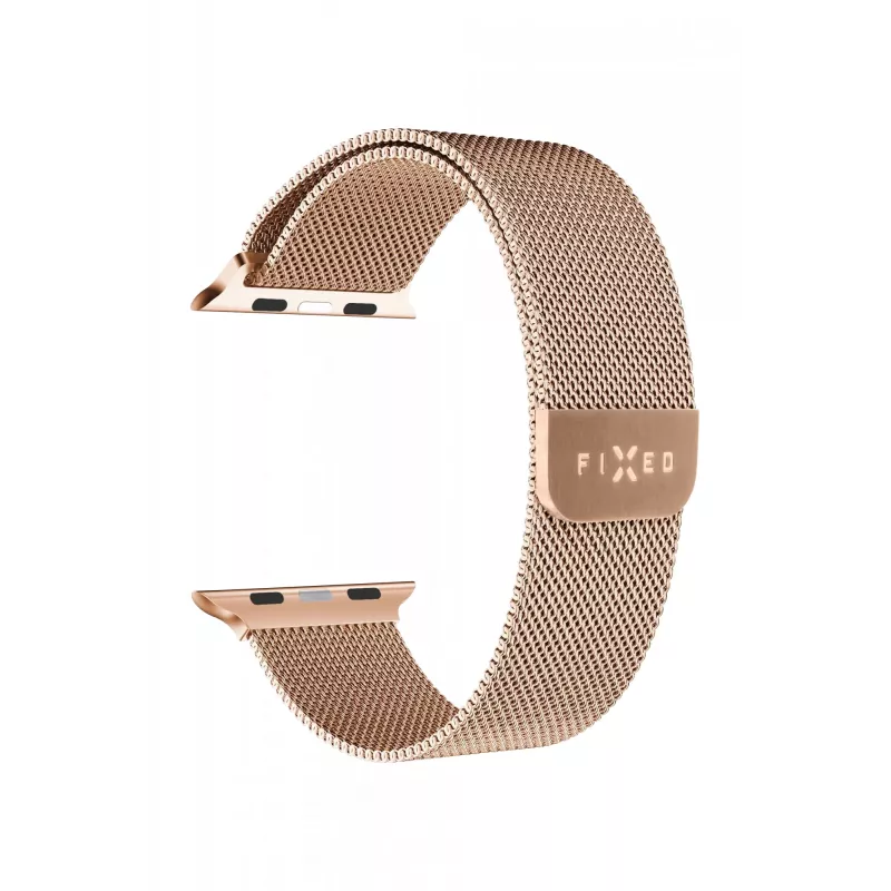 Tinklinis dirželis FIXED FIXMEST-436-RG, skirtas Apple Watch 38/40/41mm, rožinis auksas