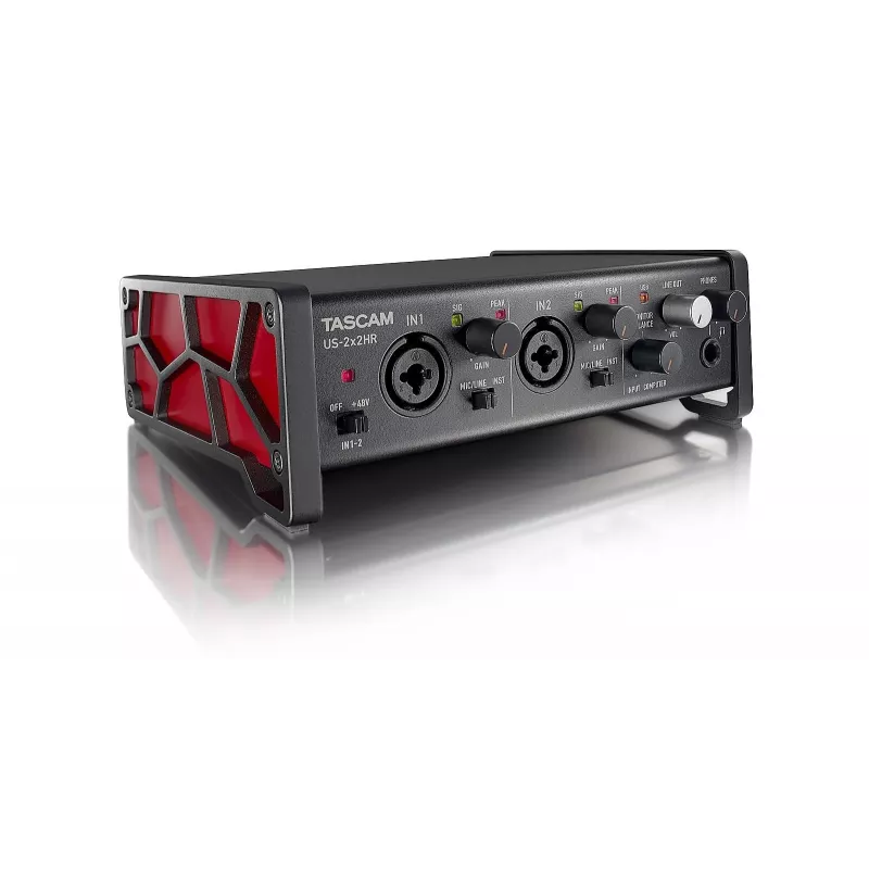 Garso sąsaja Tascam US-2X2HR, 2 x XLR/combo įvestys, 192 kHz, USB 2.0, MIDI įvestis/išvestis, stalinė, juoda