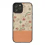 Apsauginis telefono dėklas Man and Wood iPhone 12 / 12 Pro — rožinė gėlė ant juodo