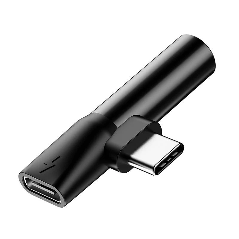 Baseus garso adapteris USB-C į 3,5 mm mini lizdą + USB-C (juodas)