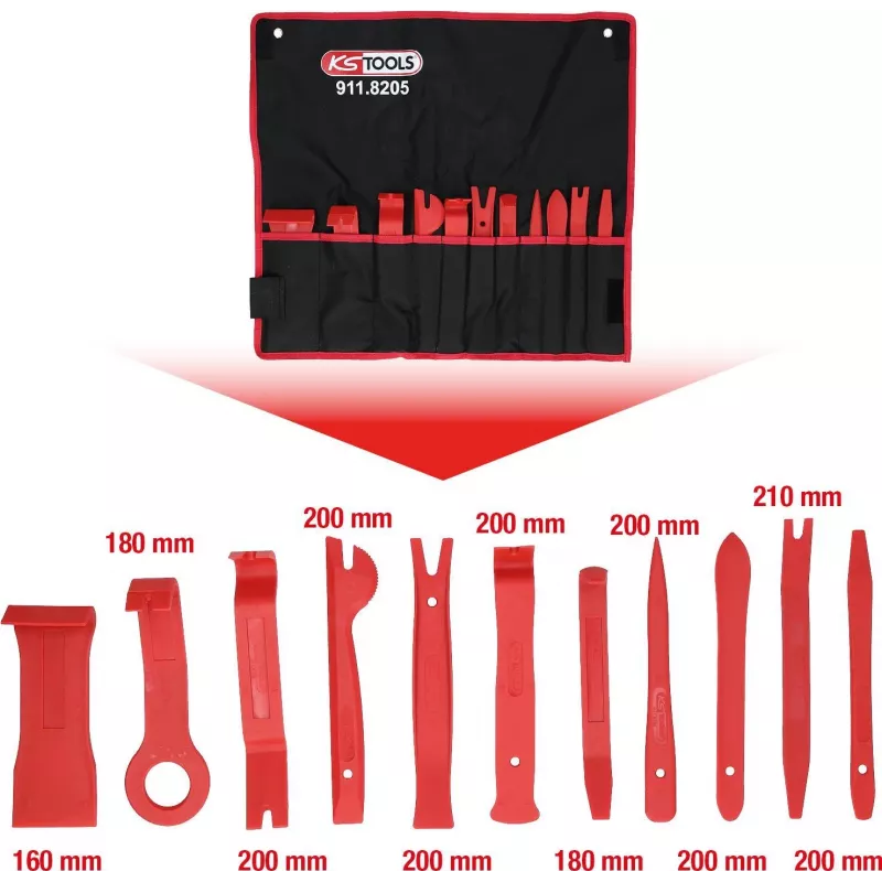 Plastikinių pleištų rinkinys ks tools MASTER 11 dalių 911.8205